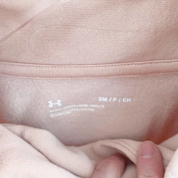 Under Armour Rival Fleece Wrap Neck Pullover S micro pink - Picture 5 of 7
